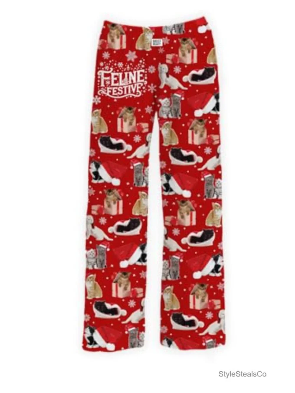 Holiday Animal Print Pajama Lounge Pants with Pockets